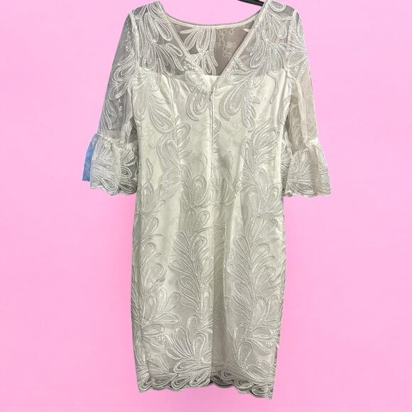 Adrianna Papell Soutache Embroidered Flare Sleeve Sheath Dress Size 4 & 6 NWT - Picture 5 of 7